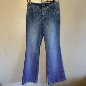 Vintage Y2K Angels Women's 9 Ombre Low Rise Glitter Denim Jeans Pop Star Core